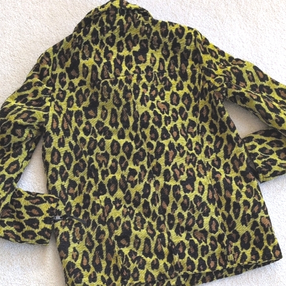 TODAY ONLY! Free People Femme Fatale Moto Style Jacket, Yellow Leopard Print, XS - Picture 11 of 16
